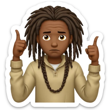 Thumbs down black skinned guys with dreads with his thumbs pointing down sticker