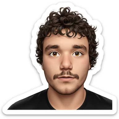 male portrait with mustache sticker