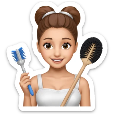ariana grande holding toilet brush sticker