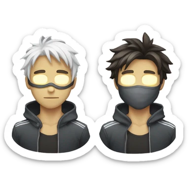 Anime Guys with a mask with Led  sticker