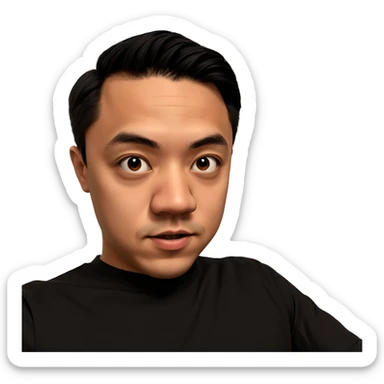 male portrait in black shirt sticker