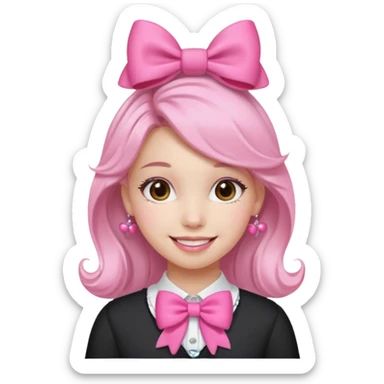 Aesthetic girl with pink accessories  sticker