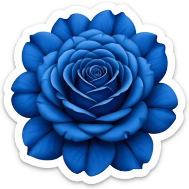 rose shape flower, no stem, now make it a vibrant and bold and darker shade of blue sticker