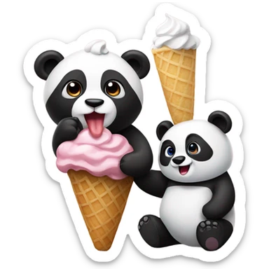 panda and icecream sticker