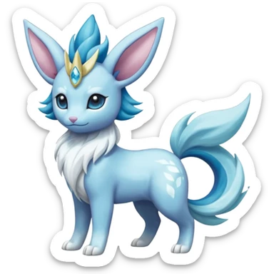 Fluffy floofy furry scaly cute elegant pristine beautiful precious pretty Primarina-Manectric--Glaceon-Suicune-Amaura-Dialga-fusion sticker