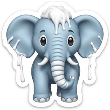 elephant with  toothpaste sticker