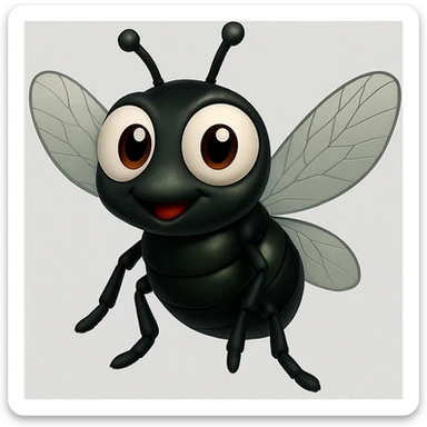 can you change its colors to look more like a real fly. leave the eyeballs white. trasparent background sticker