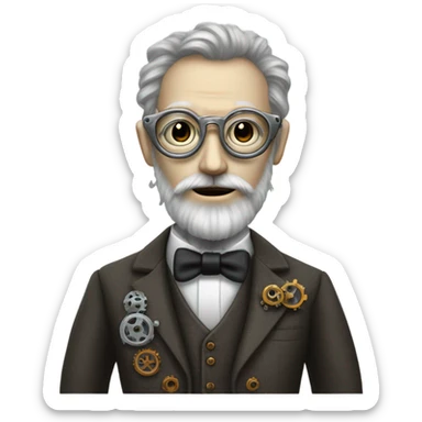 A robot version of Charles Darwin. sticker