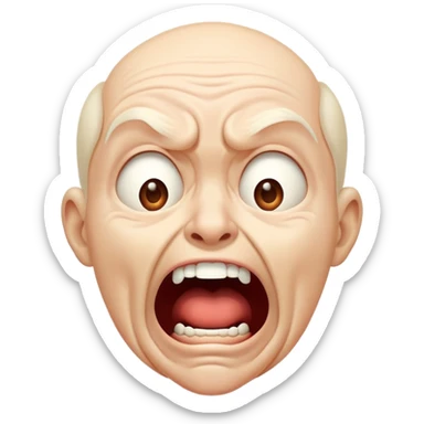 face screaming in fear sticker