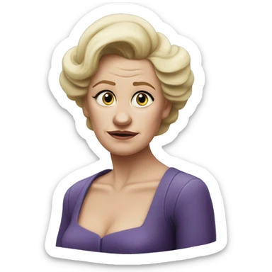 photorealistic Ursula von der Leyenl sad sticker