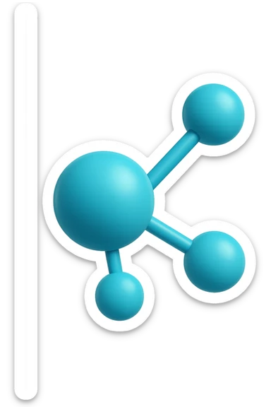 emoji 3d stile iphone di molecole chimiche turchesi 3d sticker