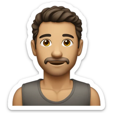 brown-eyed brunette with a big nose and stubble sticker