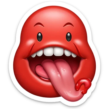Sexy tongue licking emoji sticker