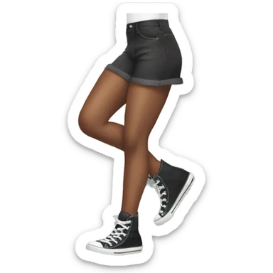 lady legs with converse shoes black long legs sticker