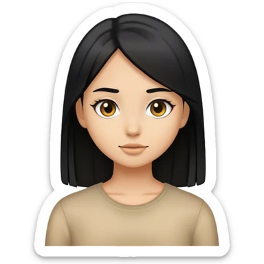 Light tan girl with black straight hair sticker