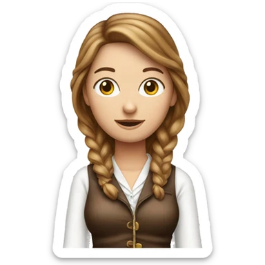 Frau mit braunen Haaren und Hello Kitty Schal  sticker