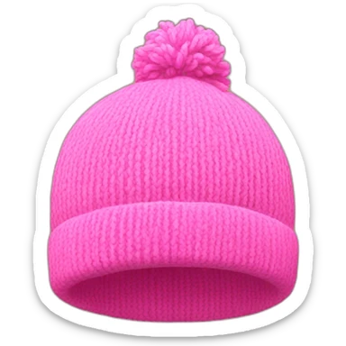 Pink beanie off head sticker