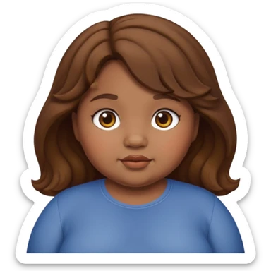 chubby girl with dusky skin tone and wavy hairs sticker