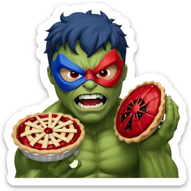 Homem aranha levando torta na cara de Hulk sticker