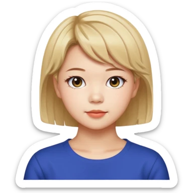 Jeongyeon de TWICE portrait emoji, short hair, friendly expression sticker