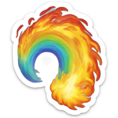 fire rainbow sticker
