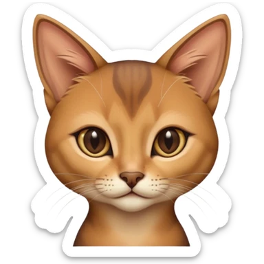 Oriental Abyssinian beige, with dark-choco-brown-gradients-points cat   sticker