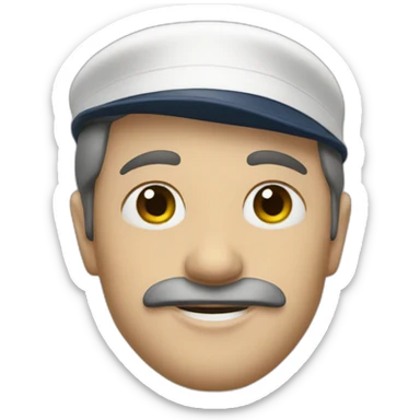 A sailor in a panama sticker