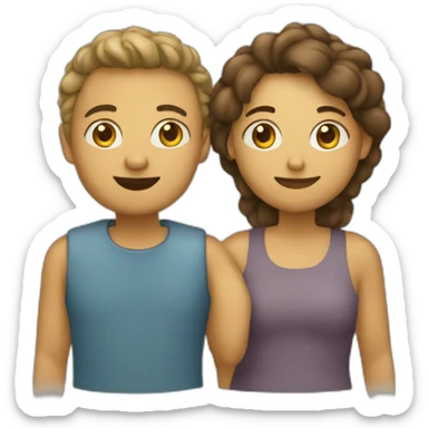 deux personne qui ce font un câlin sticker