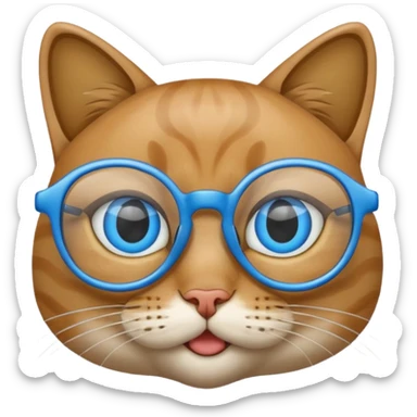 Un gato con lentes azules sticker