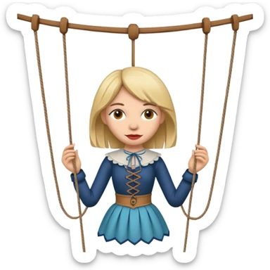 Icon for Puppet Theater: a girl puppet on strings sticker