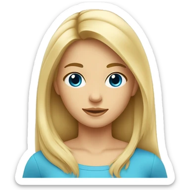 Fille au cheveux blond et long avec les yeux bleus  sticker