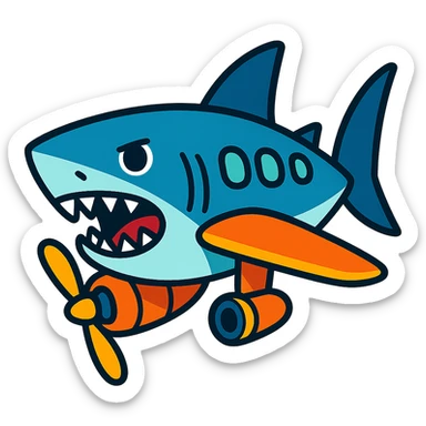 shark-airplane hybrid sticker