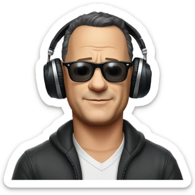 Tom hanks as a DJ sticker