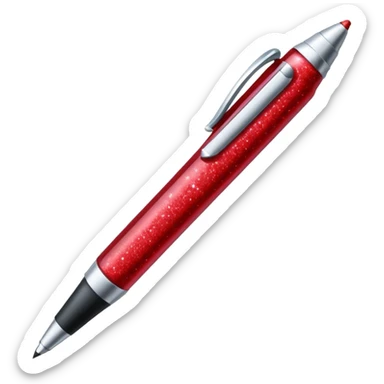 red glitter office supplies sticker