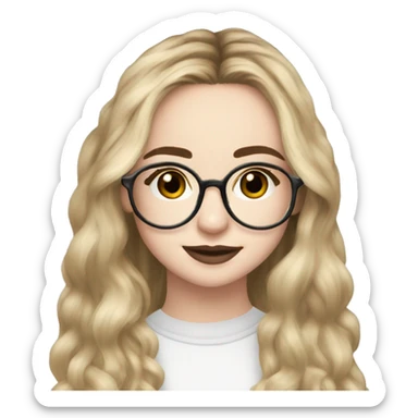 Sabrina Carpenter with clear prescription glasses sticker