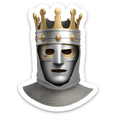 king baldwin IV in silver full face mask up sticker