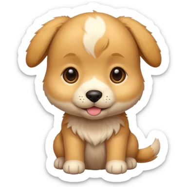 a bright puppy (less cheeks and less hair) sticker