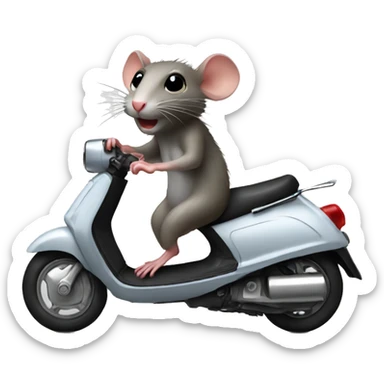 rat on a moped sticker