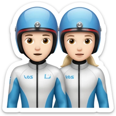 doubles olympic luge sticker