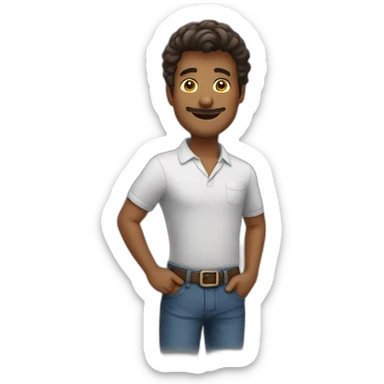 Homem calvo sorrindo sticker