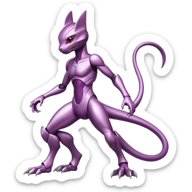 Shiny Anthropomorphic  Genesect-Mewtwo-Fakémon-hybrid-creature (full body)  sticker