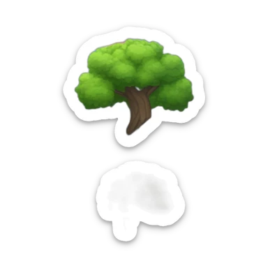 montagne noir avec un peu d'arbre avec un arc-en-ciel sticker