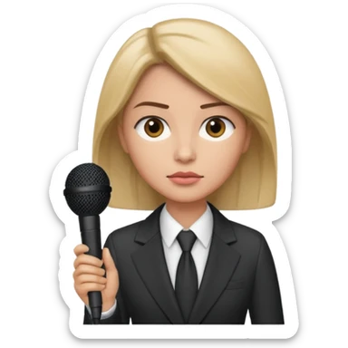 newsroom anchor with mic sticker