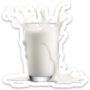 large white milk splash  sticker