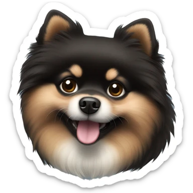 Little black pomeranian dog sticker