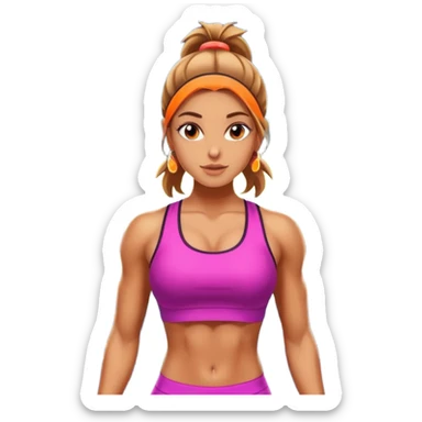 A funky gym with flashing lights and girl working out sticker