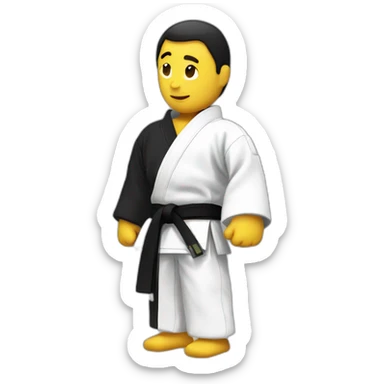 bjj white belt black kimono sticker