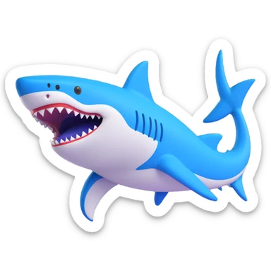 a shark wearing blue Nike shoes sticker