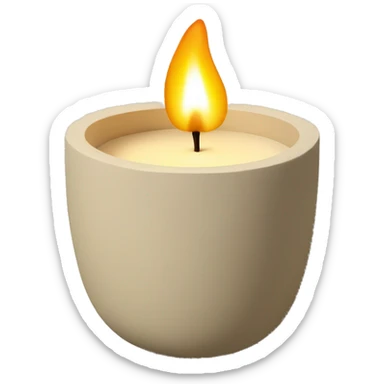 candle in beige concrete ridged vessel sticker