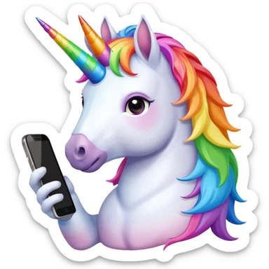 unicorn with new phone sticker